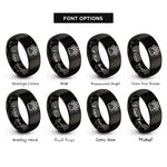 font options for inside engraving on black chinchilla print rings