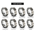 font options for inside engraving on grey chinchilla print rings