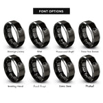 font options for inside engraving on black & silver chinese hamster rings