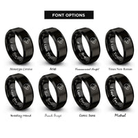 font options for inside engraving on black chinese hamster rings