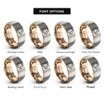 font options for inside engraving on rose gold & grey chinese hamster rings