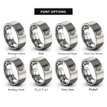 font options for inside engraving on gray chinese junk rings