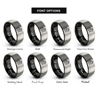 font options for inside engraving on black & grey chinese long dragon rings