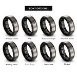 font options for inside engraving on black & gray chinese long dragon rings