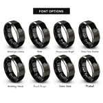 font options for inside engraving on black & grey chinese long dragon rings