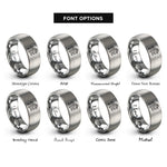 font options for inside engraving on silver chinese long dragon rings
