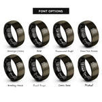 font options for inside engraving on gunmetal & black chinese long dragon rings
