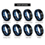 font options for inside engraving on black & blue chiron rings