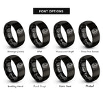 font options for inside engraving on black chiron rings