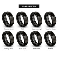font options for inside engraving on black chiron rings