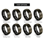 font options for inside engraving on gunmetal & black chiron rings