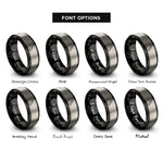 font options for inside engraving on black & silver chisel rings