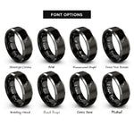 font options for inside engraving on black & gray chisel rings