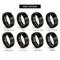 font options for inside engraving on black chisel rings