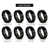 font options for inside engraving on black chisel rings