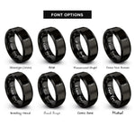 font options for inside engraving on black chisel rings