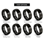 font options for inside engraving on black chisel rings