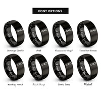 font options for inside engraving on black chisel rings