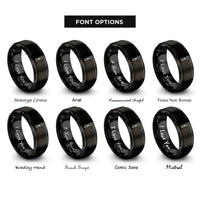 font options for inside engraving on black chisel rings