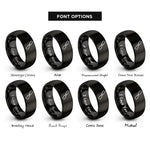 font options for inside engraving on black chisel rings