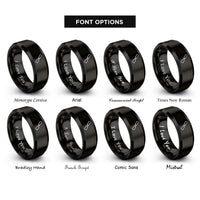 font options for inside engraving on black chisel rings