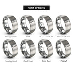 font options for inside engraving on gray chisel rings