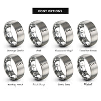 font options for inside engraving on gray chisel rings