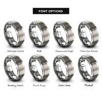 font options for inside engraving on gray chisel rings