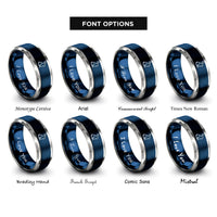 font options for inside engraving on blue & gray chocolate bunny rings