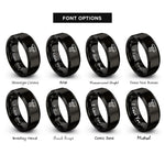 font options for inside engraving on black chocolate drizzle rings