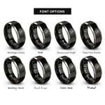 font options for inside engraving on black & grey choir conductor rings