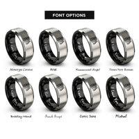 font options for inside engraving on black & silver choir conductor rings