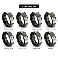 font options for inside engraving on black & grey choir conductor rings