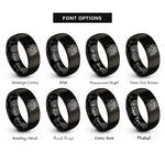 font options for inside engraving on black choir conductor rings