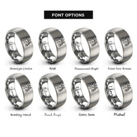 font options for inside engraving on silver choir conductor rings