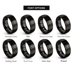 font options for inside engraving on black choir robe rings