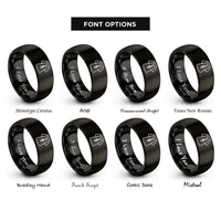 font options for inside engraving on black choir robe rings