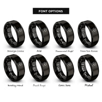 font options for inside engraving on black choir robe rings