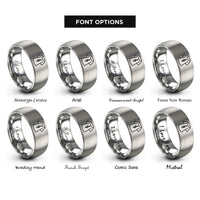font options for inside engraving on grey choir robe rings