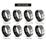 font options for inside engraving on black & gray chopsticks rings