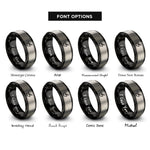font options for inside engraving on black & grey chopsticks rings