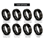 font options for inside engraving on black chopsticks rings