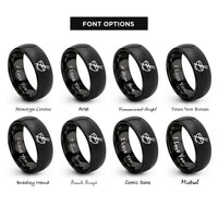font options for inside engraving on black chopsticks rings