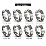 font options for inside engraving on gray chopsticks rings