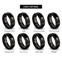 font options for inside engraving on black chord diagram rings