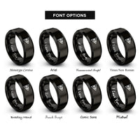 font options for inside engraving on black chord diagram rings