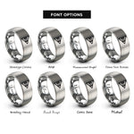 font options for inside engraving on silver chord diagram rings