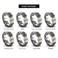 font options for inside engraving on silver christ the redeemer rings