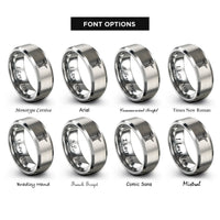 font options for inside engraving on silver christ the redeemer rings