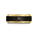 religious event date tracker – black & gold tungsten lone tree wedding band
